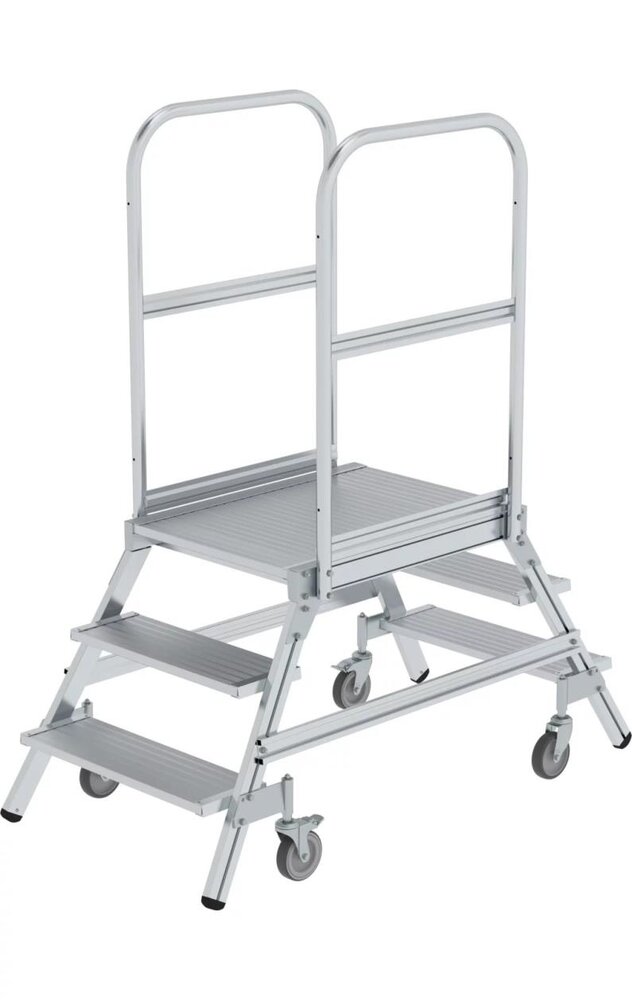 Roossien Aluminium dubbele bordestrap, 2x3 treden Roossien Aluminium dubbele bordestrap, 2x3 treden