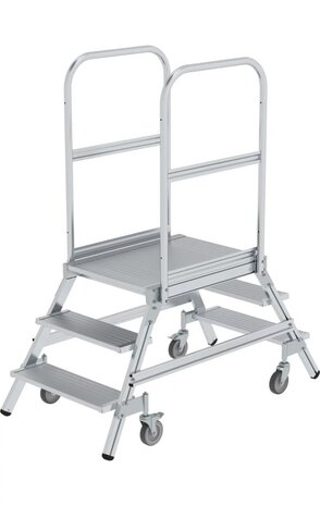 Roossien Aluminium dubbele bordestrap, 2x3 treden Roossien Aluminium dubbele bordestrap, 2x3 treden