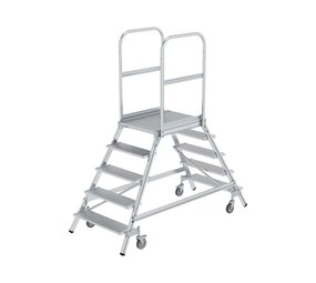 Munk Aluminium dubbele bordestrap, 2x5 treden Munk Aluminium dubbele bordestrap, 2x5 treden