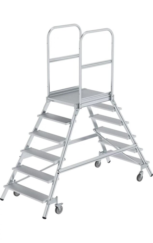 Roossien Aluminium dubbele bordestrap, 2x6 treden Roossien Aluminium dubbele bordestrap, 2x6 treden