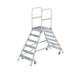 Roossien Aluminium dubbele bordestrap, 2x6 treden Roossien Aluminium dubbele bordestrap, 2x6 treden