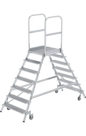 Roossien Aluminium dubbele bordestrap, 2x7 treden