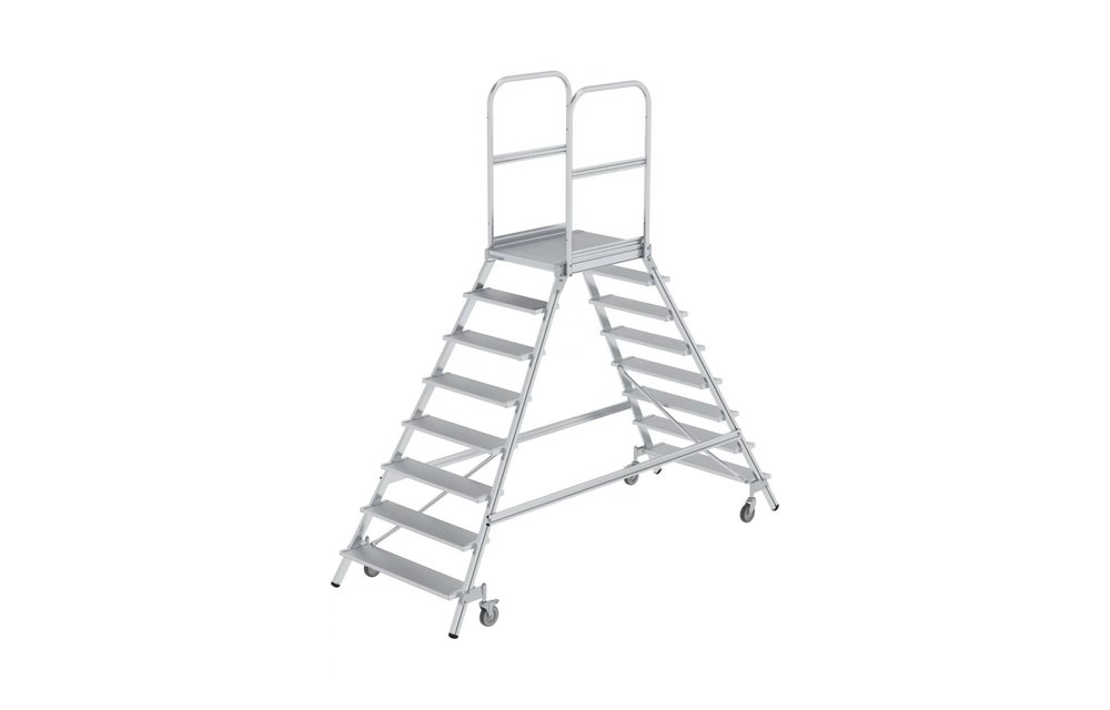 Aluminium dubbele bordestrap, 2x8 treden