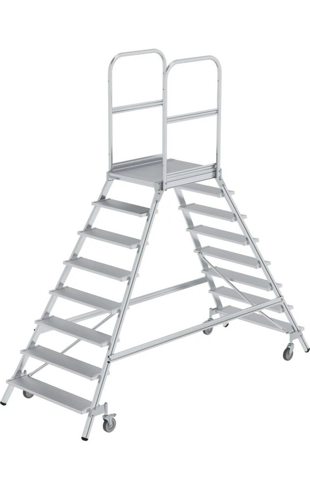 Roossien Aluminium dubbele bordestrap, 2x8 treden Roossien Aluminium dubbele bordestrap, 2x8 treden