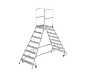 Roossien Aluminium dubbele bordestrap, 2x8 treden Roossien Aluminium dubbele bordestrap, 2x8 treden