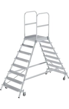 Roossien Aluminium dubbele bordestrap, 2x8 treden Roossien Aluminium dubbele bordestrap, 2x8 treden