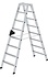 Aluminium dubbele trap, 2x8 treden Aluminium dubbele trap, 2x8 treden