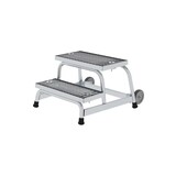 Munk Verrijdbare plateautrap, 2 staal roostertreden Munk Verrijdbare plateautrap, 2 staal roostertreden