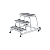 Munk Verrijdbare plateautrap, 3 staal roostertreden