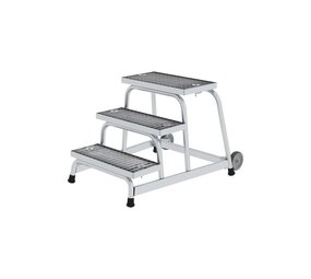 Roossien Verrijdbare plateautrap, 3 staal roostertreden