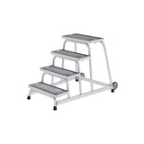 Roossien Verrijdbare plateautrap, 4 staal roostertreden