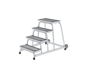 Roossien Verrijdbare plateautrap, 4 staal roostertreden