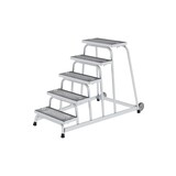 Munk Verrijdbare plateautrap, 5 staal roostertreden