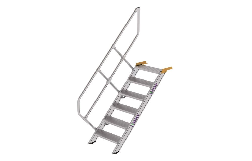Vaste trap 45°, 1x6 aluminium treden, B=600mm