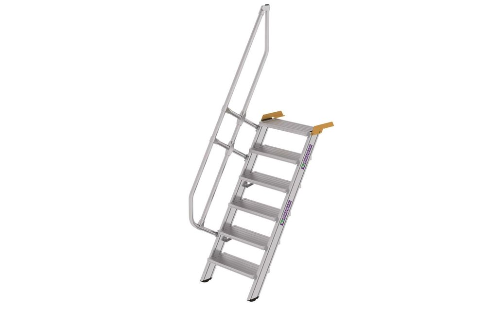 Vaste trap 60°, 1x6 aluminium treden, B=600mm