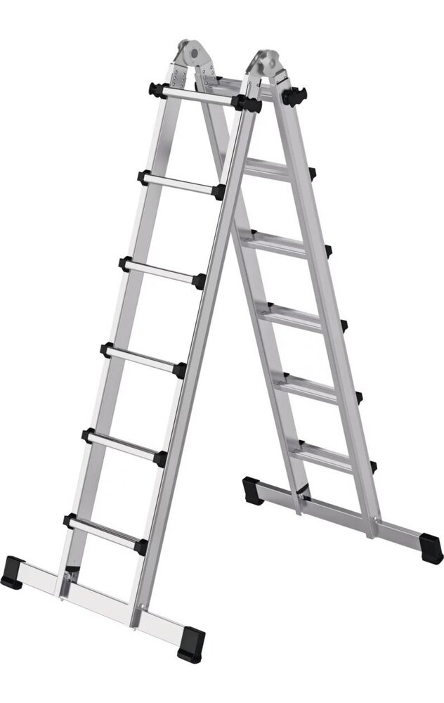 Roossien Telescoopladder, 4x6 sporten met stabilisatiebalk