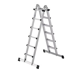 Munk Telescoopladder, 4x6 sporten met stabilisatiebalk