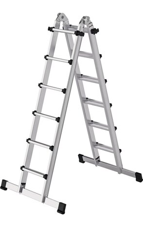 Munk Telescoopladder, 4x6 sporten met stabilisatiebalk