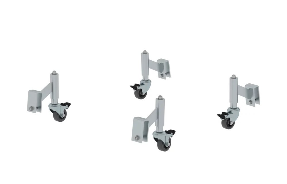 Wiel met veer, Ø 50mm (4 stuks)