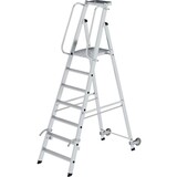 Munk Verrijdbare platformtrap met 7 treden en leuning Munk Verrijdbare platformtrap met 7 treden en leuning