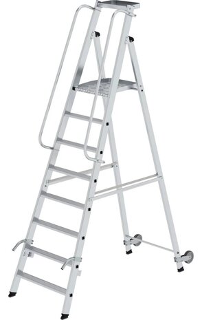 Munk Verrijdbare platformtrap met 8 treden en leuning
