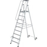Munk Verrijdbare platformtrap met 9 treden en leuning Munk Verrijdbare platformtrap met 9 treden en leuning