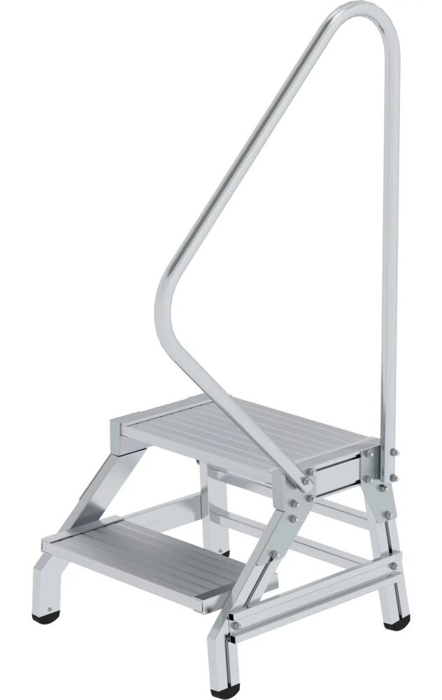 Roossien Montagetrap, 2 aluminium treden, met leuning