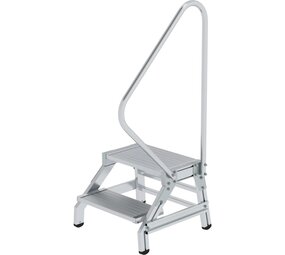 Munk Montagetrap, 2 aluminium treden, met leuning Munk Montagetrap, 2 aluminium treden, met leuning