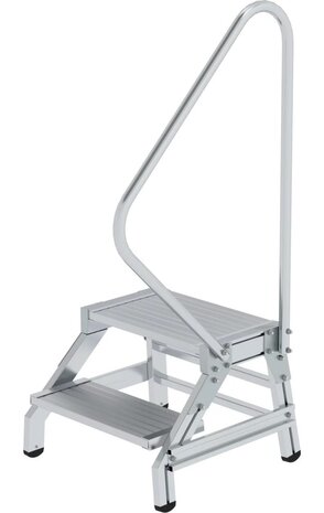 Munk Montagetrap, 2 aluminium treden, met leuning