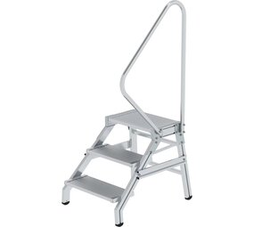 Roossien Montagetrap, 3 aluminium treden, met leuning Roossien Montagetrap, 3 aluminium treden, met leuning