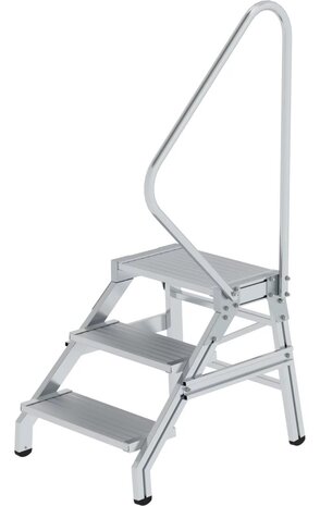 Roossien Montagetrap, 3 aluminium treden, met leuning