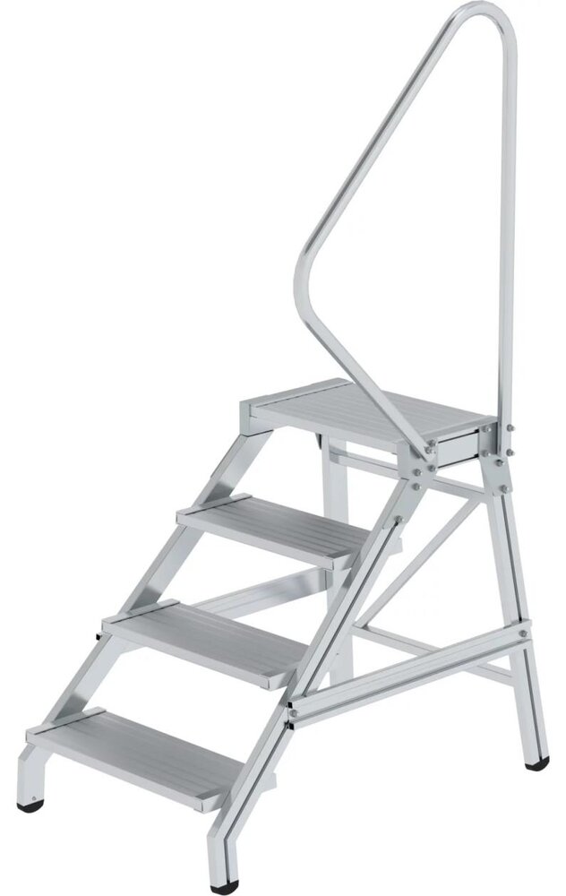 Roossien Montagetrap, 4 aluminium treden, met leuning