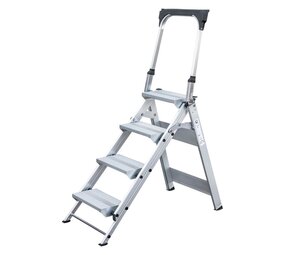 Roossien Enkele klaptrap, 4 treden en steunbeugel Roossien Enkele klaptrap, 4 treden en steunbeugel