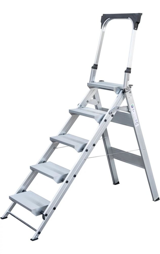 Roossien Enkele klaptrap, 5 treden en steunbeugel