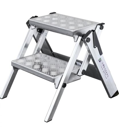 Roossien Aluminium klaptrap met 2 treden, Type ML Roossien Aluminium klaptrap met 2 treden, Type ML