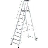 Munk Verrijdbare platformtrap met 10 treden en leuning Munk Verrijdbare platformtrap met 10 treden en leuning