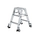 Munk Aluminium dubbele trap, 2x3 treden, verrijdbaar Munk Aluminium dubbele trap, 2x3 treden, verrijdbaar
