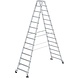Munk Aluminium dubbele trap, 2x14 treden, verrijdbaar Munk Aluminium dubbele trap, 2x14 treden, verrijdbaar