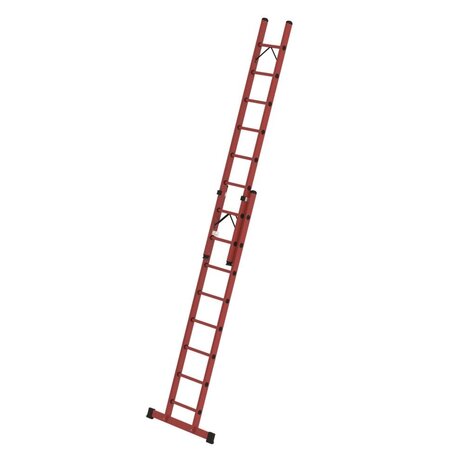 Roossien Volkunststof opsteekladder, 2x8 sporten met stabilisatiebalk