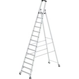 Munk Aluminium industrietrap, 14 treden, verrijdbaar