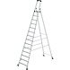 Roossien Aluminium industrietrap, 14 treden, verrijdbaar
