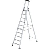 Roossien Aluminium industrietrap, 10 treden, verrijdbaar