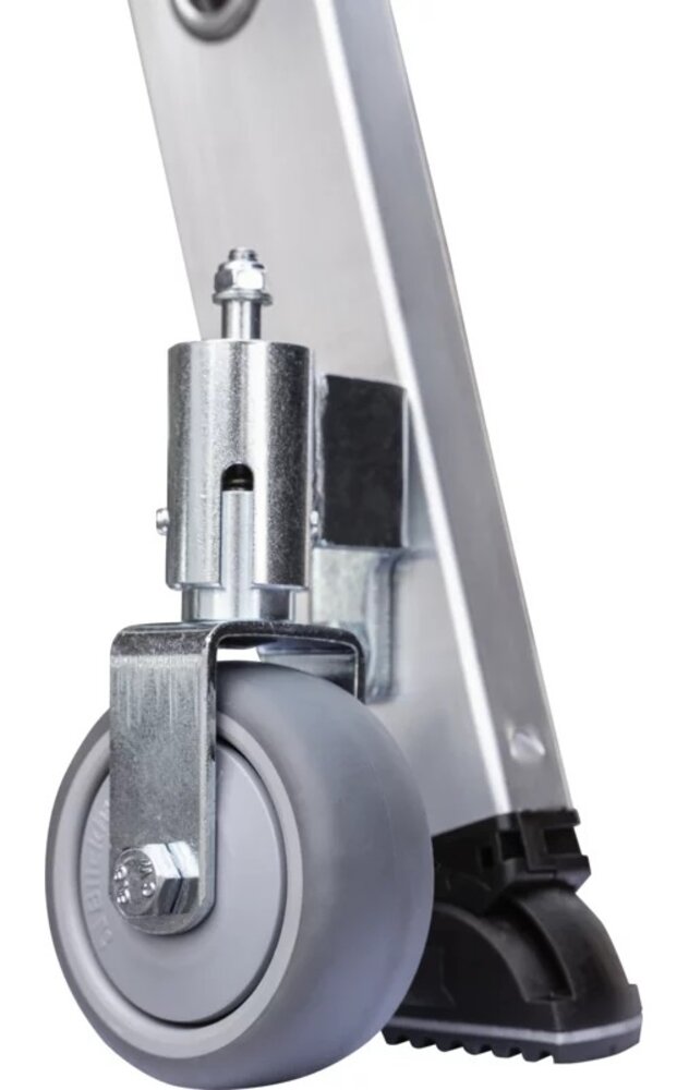 Roossien Aluminium industrietrap, 10 treden, verrijdbaar