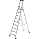 Roossien Aluminium industrietrap, 9 treden, verrijdbaar