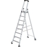 Munk Aluminium industrietrap, 8 treden, verrijdbaar