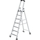 Roossien Aluminium industrietrap, 7 treden, verrijdbaar