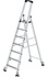 Aluminium industrietrap, 7 treden, verrijdbaar Aluminium industrietrap, 7 treden, verrijdbaar