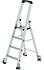 Aluminium industrietrap, 4 treden, verrijdbaar Aluminium industrietrap, 4 treden, verrijdbaar