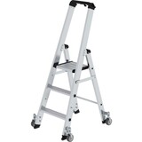 Roossien Aluminium industrietrap, 3 treden, verrijdbaar