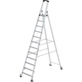 Munk Aluminium industrietrap, 12 treden, verrijdbaar